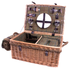 4 Person Traditional Large British Green Tartan Fitted Picnic Hamper