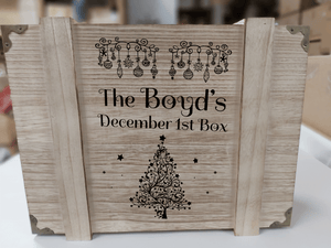 Wooden Christmas 1st Advent Box with Personalised Design