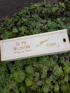 Personalised Single Bottle Wood Gift Box