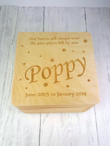 Personalised Pet Memorial Box | Pet Remembrance Sympathy Gift