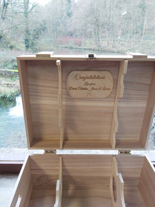 Custom Engraved 6 Bottle Wood Gift Box