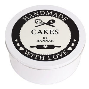Personalised Cake Tin Handmade With Love