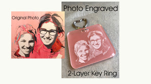 Custom Photo Engraved Heart Key Ring