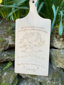 Family Tree Engaved on Chopping Board