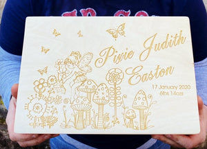 Pixie's Garden Personalised Wood Memory Box